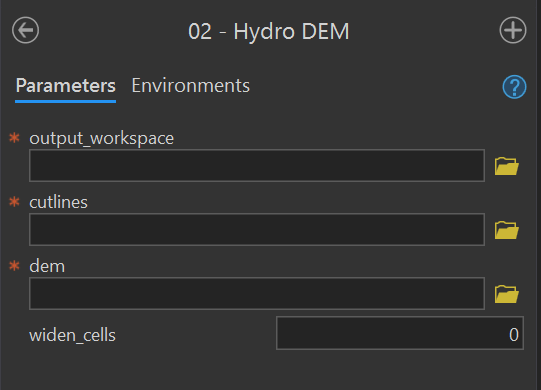 02 - Hydro DEM Tool Dialog.